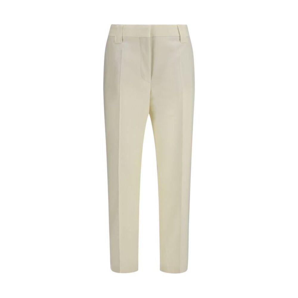 Versace Beige Wool Oves Aries Cropped Women's Pants
